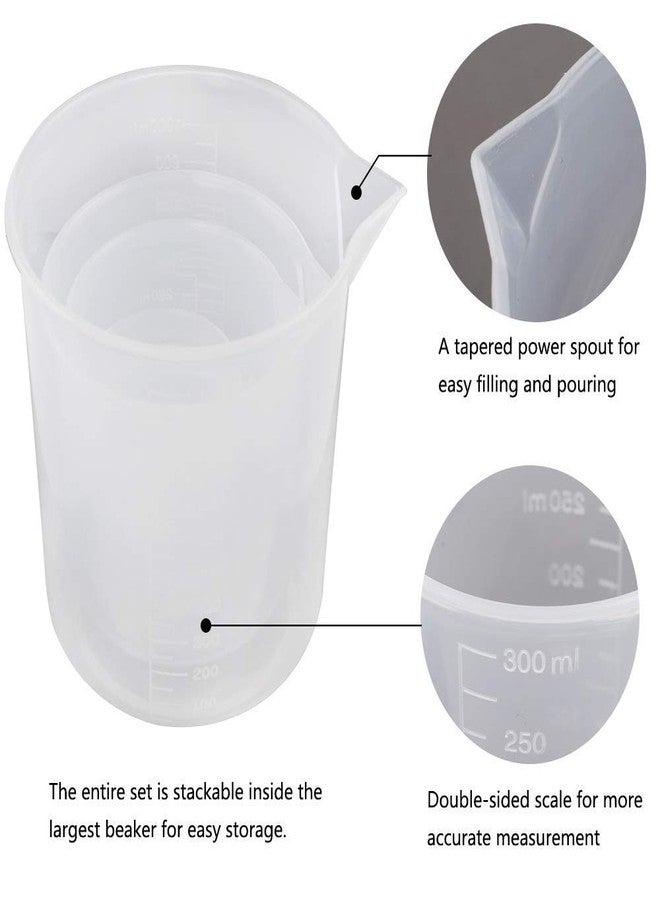 SPYLX Plastic Beakers Plastic Graduated Cups Clear Multipurpose Measuring Cups Epoxy Mixing Cups, Liquid Container Beakers (Set of 8 - (50 ML)) - Image 3